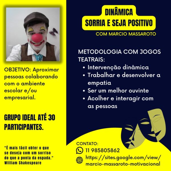 SORRIA E SEJA POSITIVO- TREINAMENTO COM DINÂMICA TEATRAL