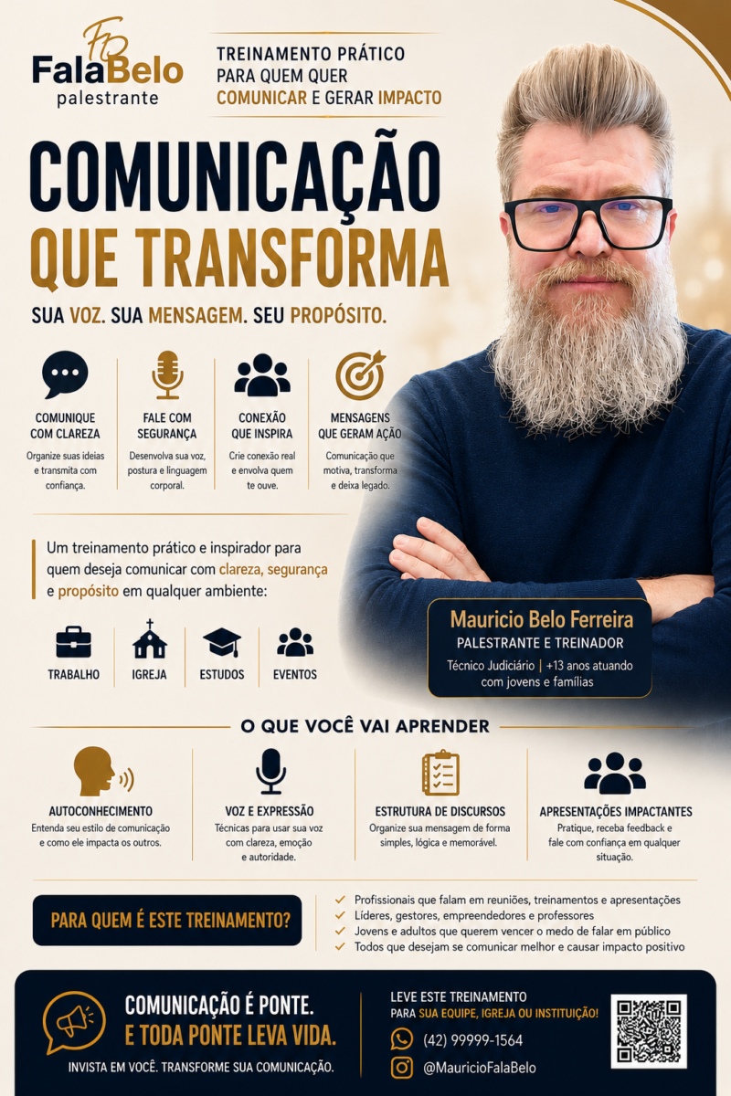 Comunicação que Transforma: Treinamento prático de Comunicação, Oratória e Desenvolvimento Humano.