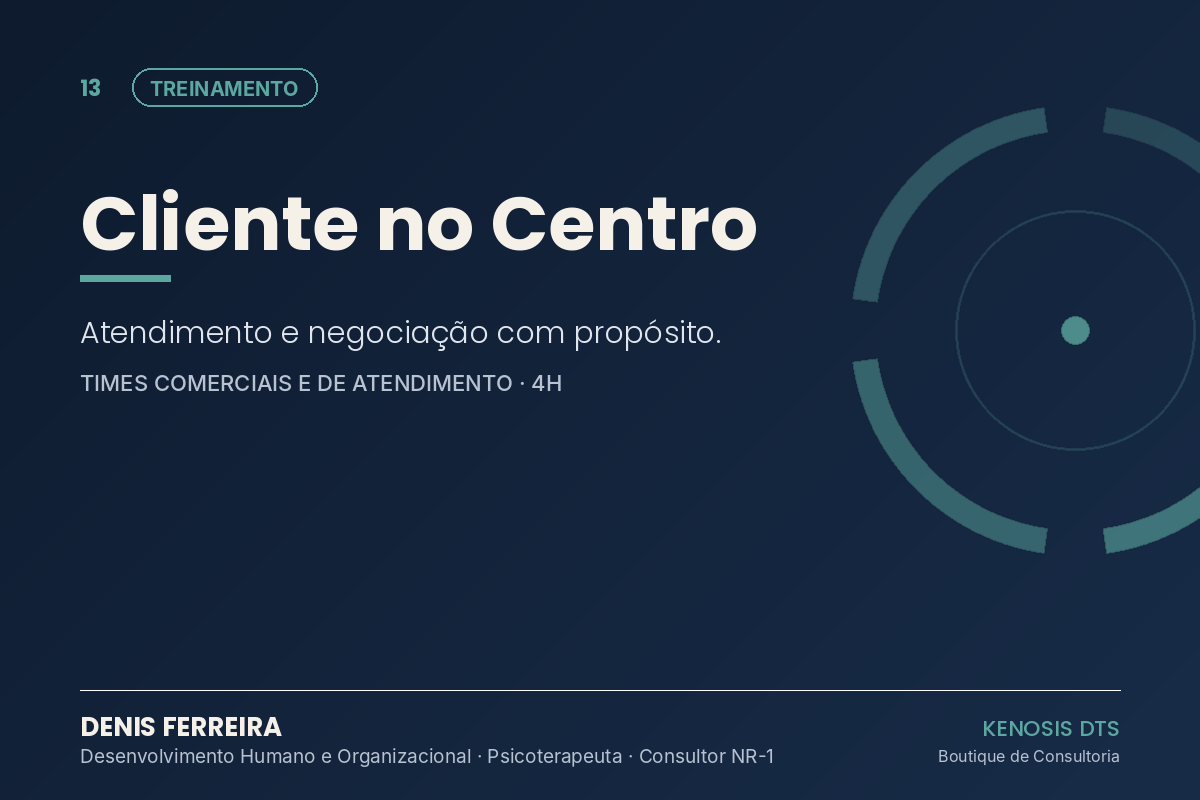 Cliente no Centro: atendimento e negociação com propósito
