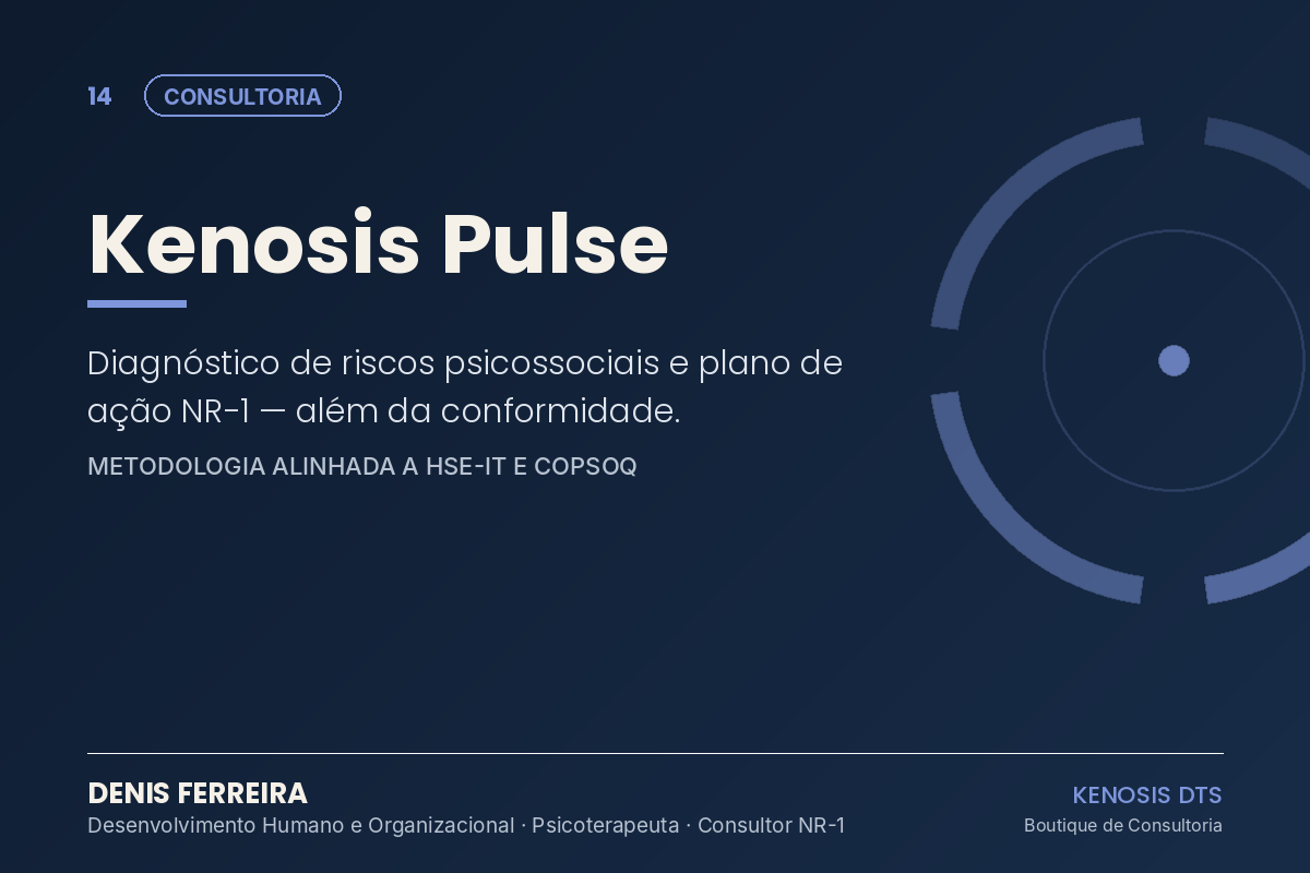 Workshop NR-1 para Líderes: enxergar, acolher, agir